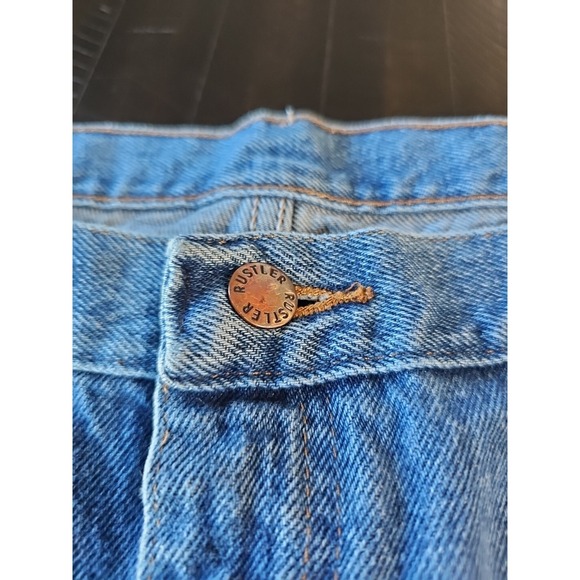 Rustler Men's Blue 100% Cotton Straight Leg Denim Jeans Regular Fit Size 42X30 - Picture 10 of 14